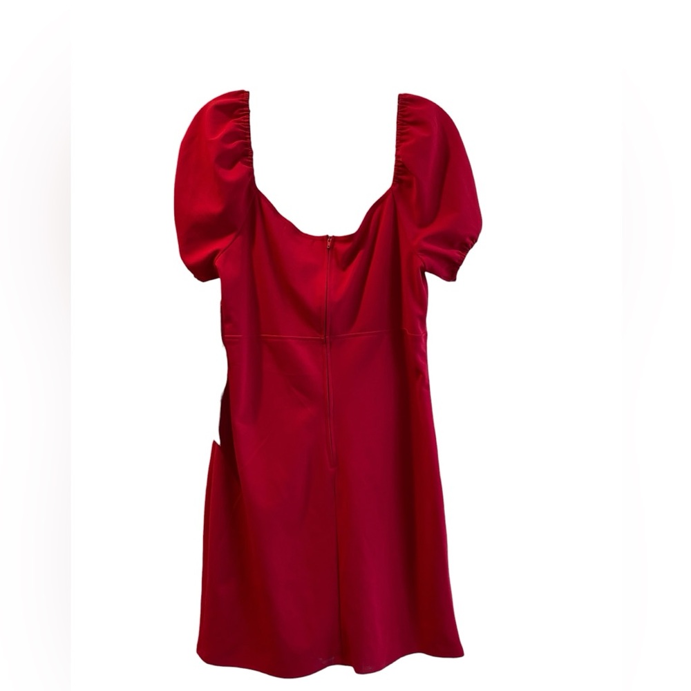 Crystal Doll Slim Red Puff Sleeve Dress Size XL NWT - Picture 4 of 6